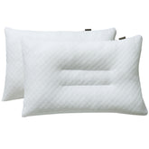 Siesta Zen Gentle Cervical Bamboo Air Flow Neck Support Pillow Filled with Vergin Hollowfiber Odorless, Ergonomic Contour Design for Neck & Spine Alignment Soft, Hypoallergenic (2, Standard Size)