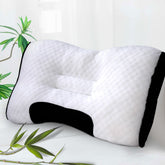 Gentle Cervical Bamboo Air Flow Neck Support Pillow Filled with Virgin Hollowfiber Odorless, Ergonomic Contour Design for Neck & Spine Alignment Soft, Hypoallergenic (Standard Size, Pack of 1 Pillow)