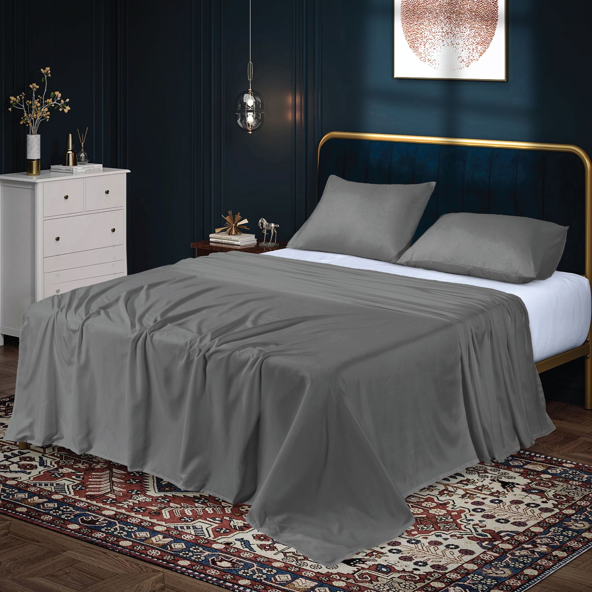 Siesta Zen Flat Bed Sheet Ultra Soft Brushed Microfiber, Luxury Hotel Quality, Breathable & Durable All-Season Bedding