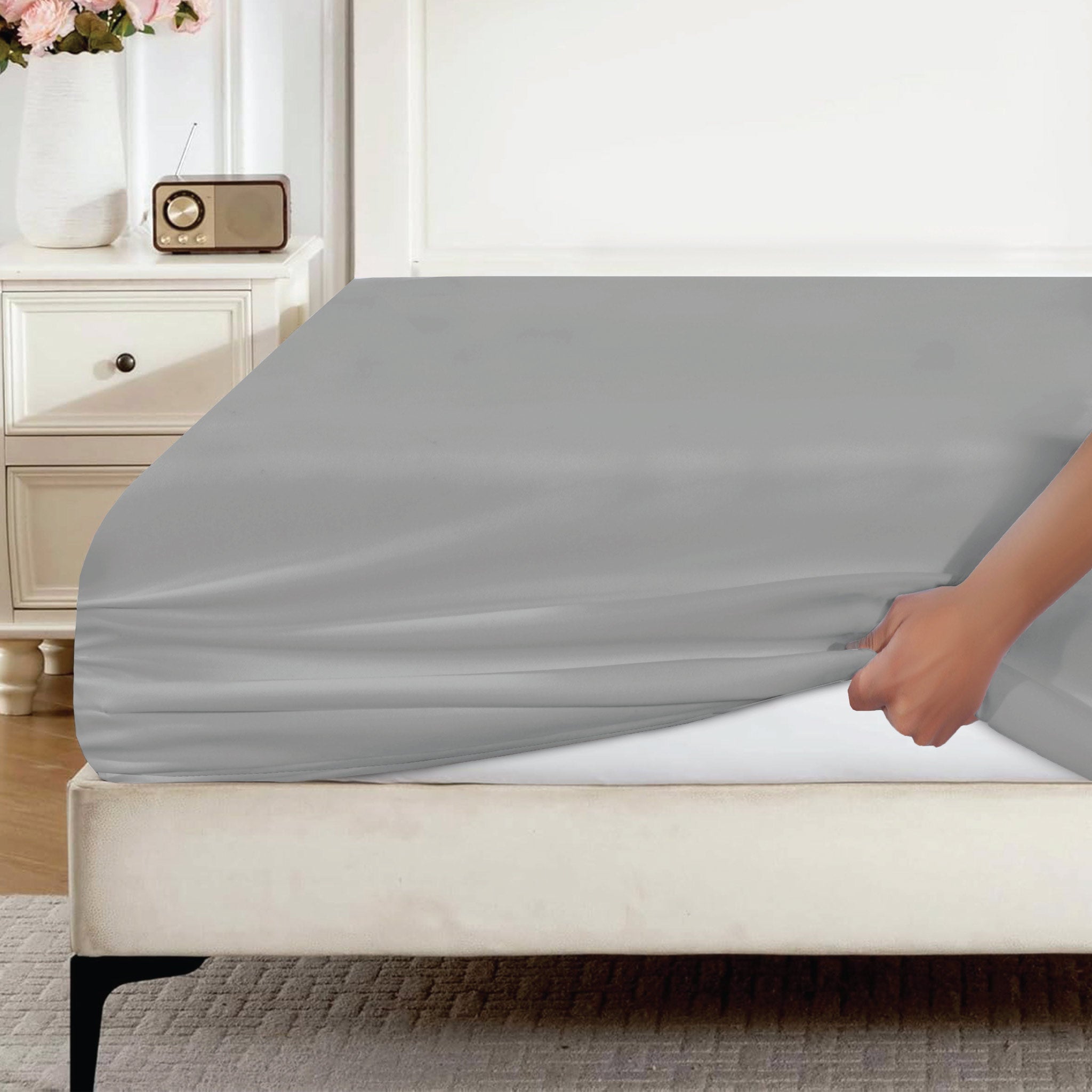 Siesta Zen Fitted Sheet Ultra-Soft Microfiber 30cm Deep Pocket, Fade & Shrink Resistant