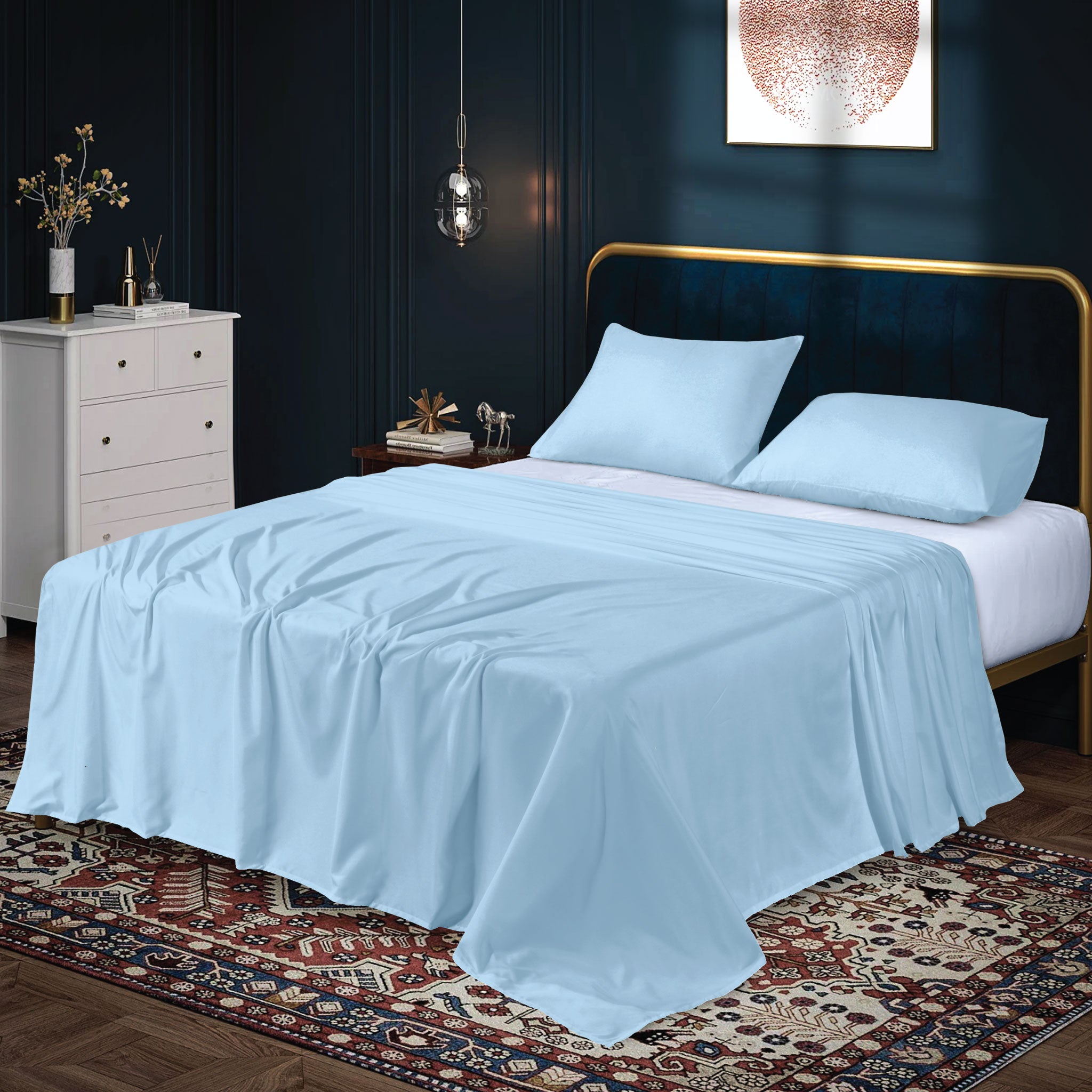 Siesta Zen Flat Bed Sheet Ultra Soft Brushed Microfiber, Luxury Hotel Quality, Breathable & Durable All-Season Bedding