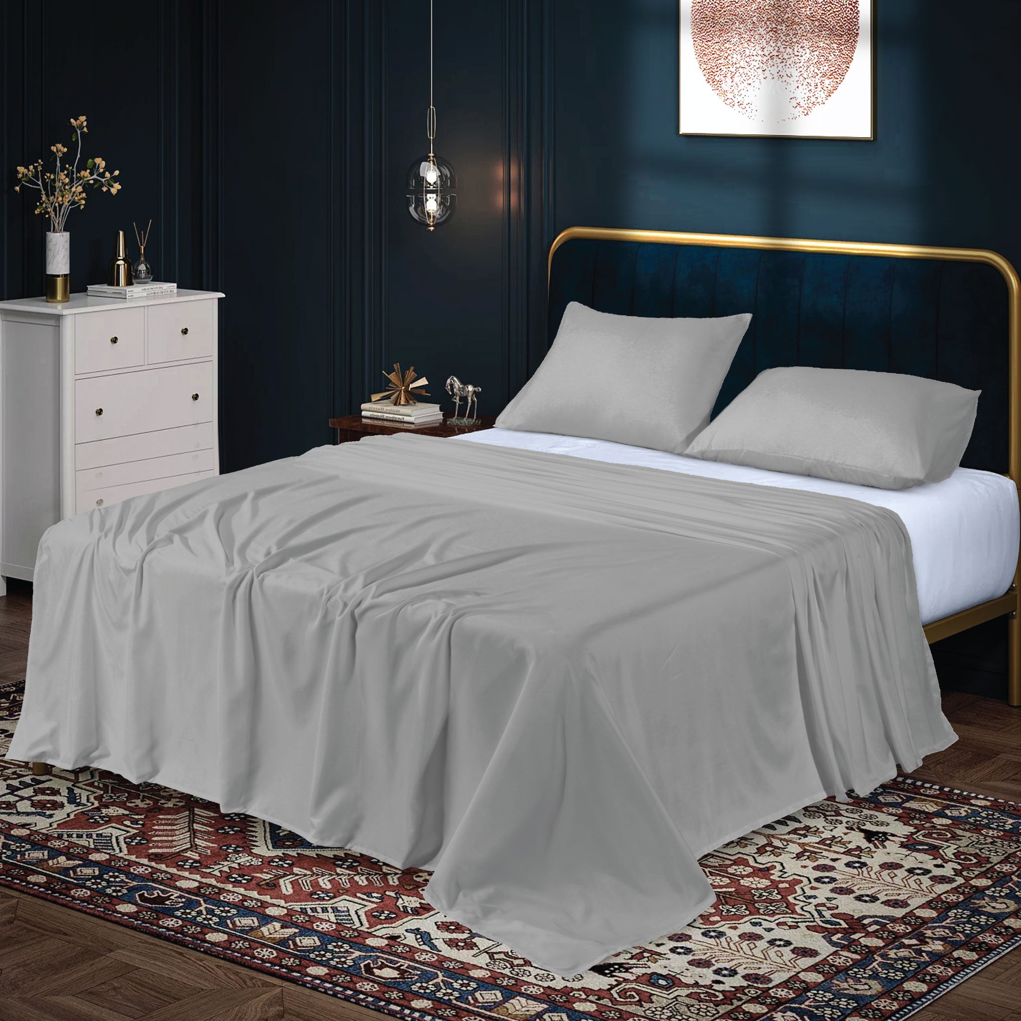 Siesta Zen Flat Bed Sheet Ultra Soft Brushed Microfiber, Luxury Hotel Quality, Breathable & Durable All-Season Bedding