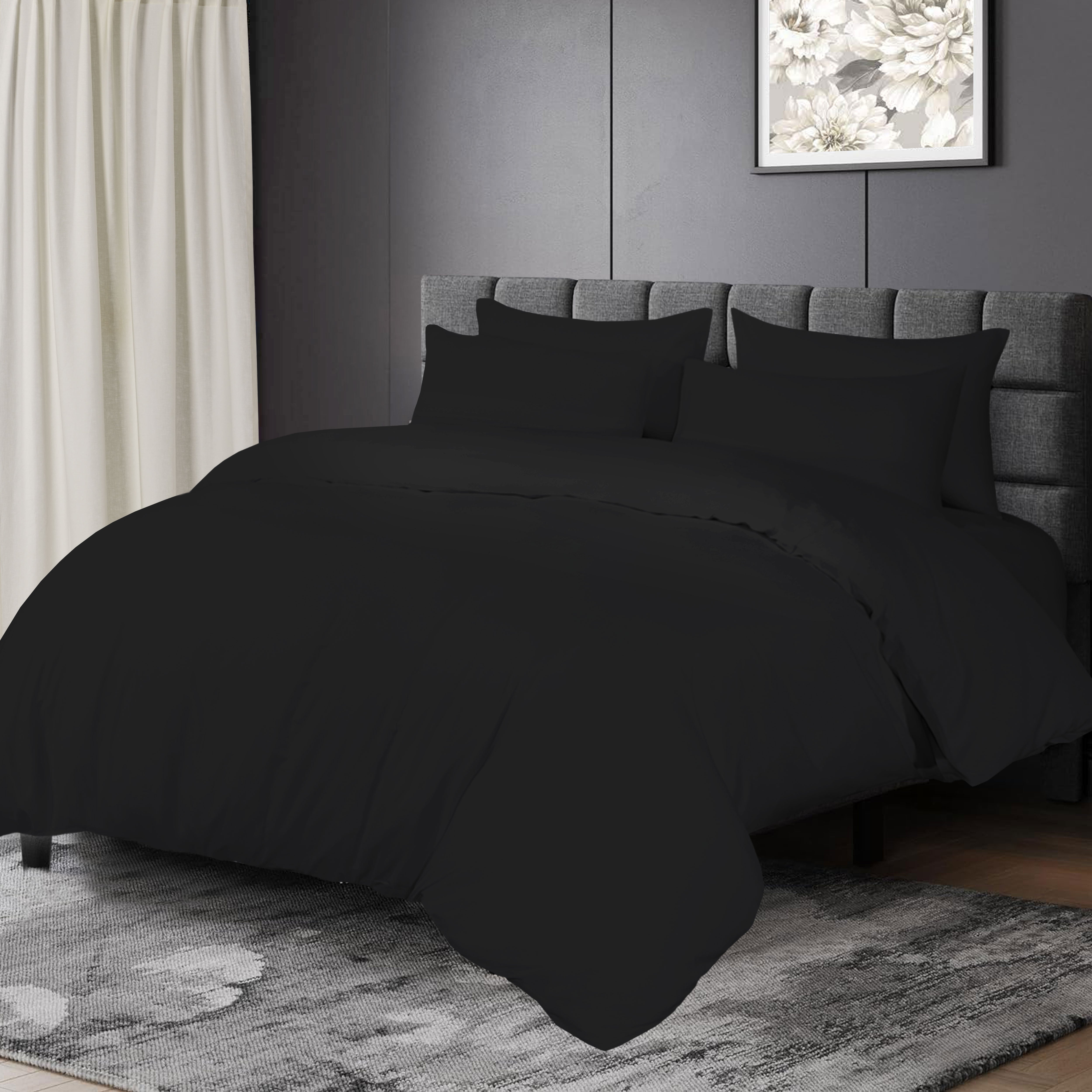 Siesta Zen 100% Egyptian Cotton Duvet Cover Set 300 Thread Count Percale Weave, Soft, Breathable & Luxury Hotel Quality Bedding