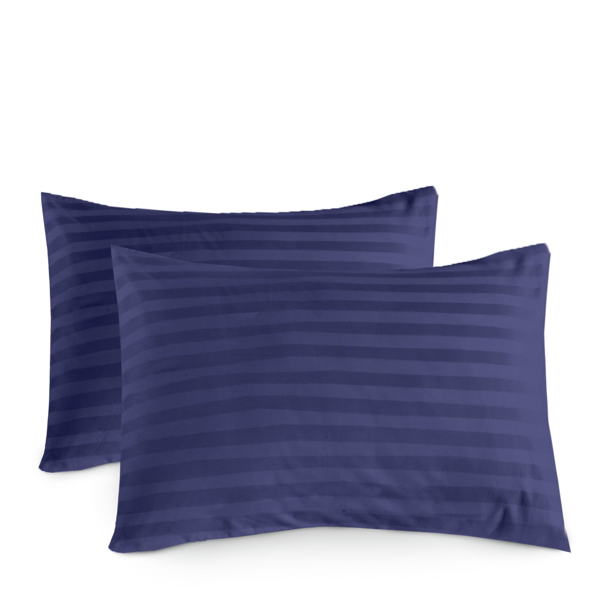 Siesta Zen 100% Cotton Luxury Hotel Sateen Pillow Covers (Pair) 2cm Satin Stripe, Ultra-Soft, Breathable & Hypoallergenic