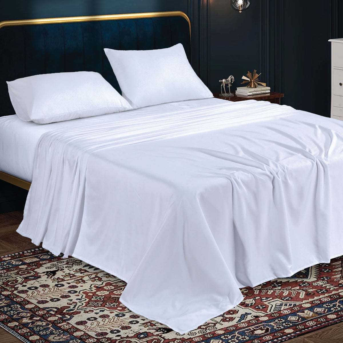 Siesta Zen Flat Bed Sheet Ultra Soft Brushed Microfiber, Luxury Hotel Quality, Breathable & Durable All-Season Bedding