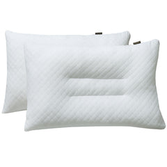 Siesta Zen Gentle Cervical Bamboo Air Flow Neck Support Pillow Filled with Vergin Hollowfiber Odorless, Ergonomic Contour Design for Neck & Spine Alignment Soft, Hypoallergenic (2, Standard Size)