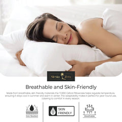 Siesta Zen 100% Egyptian Cotton 800 Thread Count Oxford Pillowcases (Pair) Luxury Cooling Sateen, Ultra-Soft, Silky & Hypoallergenic, 50x75cm with 5cm Hem