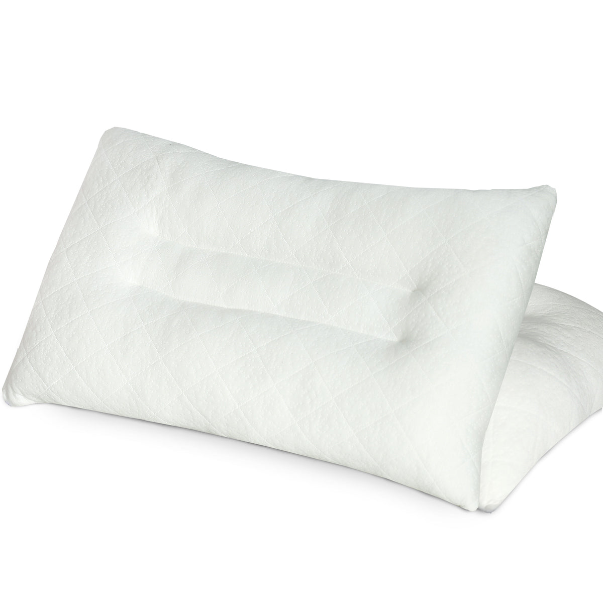 Ultimate Sleep Bamboo Filled Pillow (Pack of 2)  Standard Size Ergonomic Bed Pillows with Zipper, Virgin Hollowfiber Fill, Hypoallergenic, Breathable Cervical Neck Support for Side Sleepers