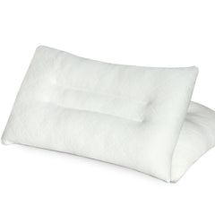 Ultimate Sleep Bamboo Filled Pillow (Pack of 2)  Standard Size Ergonomic Bed Pillows with Zipper, Virgin Hollowfiber Fill, Hypoallergenic, Breathable Cervical Neck Support for Side Sleepers