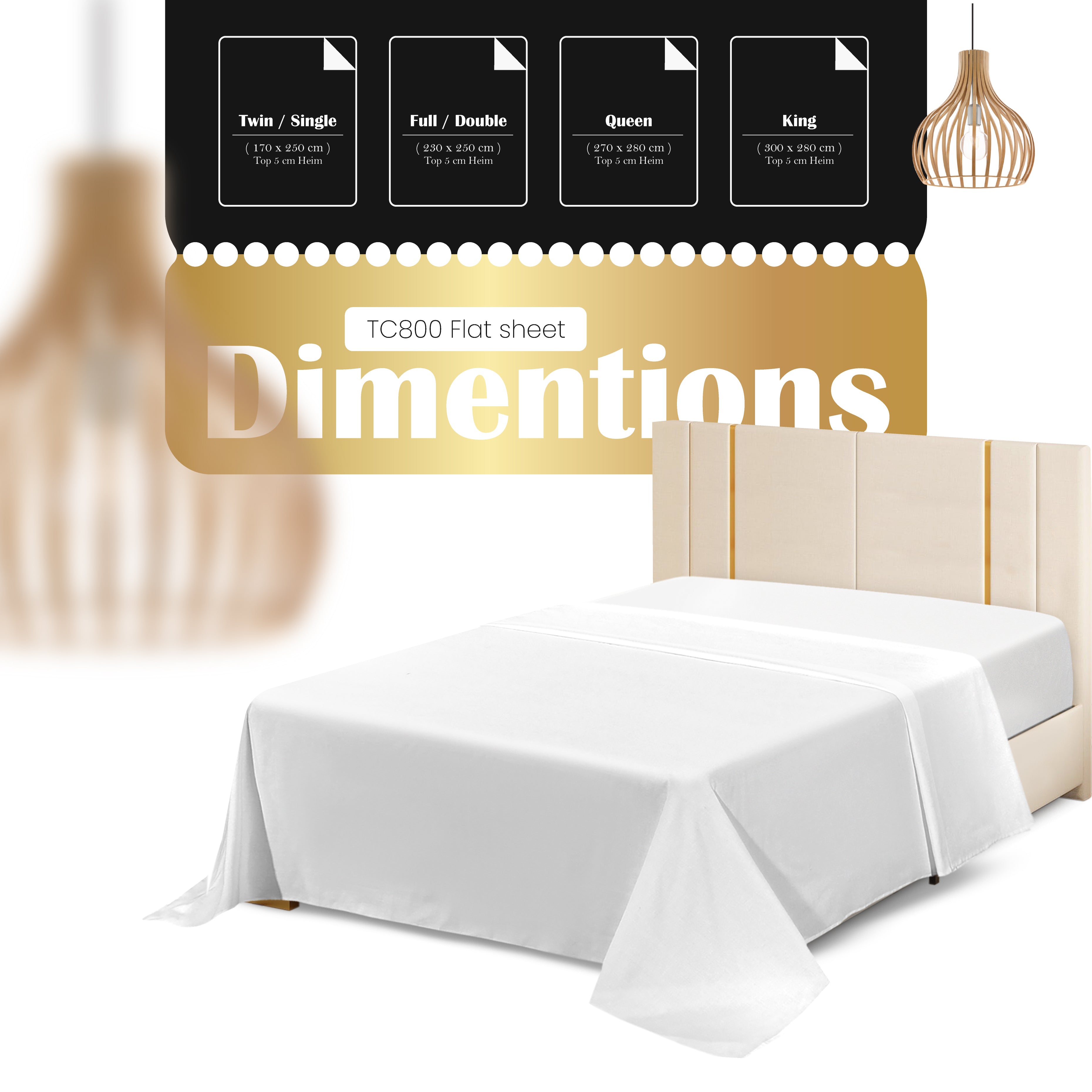 Siesta Zen 100% Pure Egyptian Cotton Flat Sheet Premium 800 Thread Count, Super Soft, Luxury Hotel Quality, Fade & Wrinkle Resistant Bedding