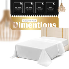 Siesta Zen 100% Pure Egyptian Cotton Flat Sheet Premium 800 Thread Count, Super Soft, Luxury Hotel Quality, Fade & Wrinkle Resistant Bedding