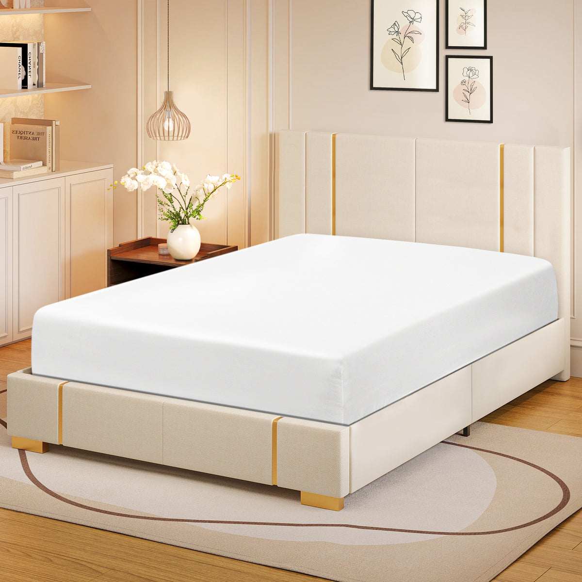 Siesta Zen 100% Egyptian Cotton Sateen 800 Thread Count Fitted Sheet 30cm Deep Pocket Hotel Quality