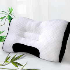 Gentle Cervical Bamboo Air Flow Neck Support Pillow Filled with Virgin Hollowfiber Odorless, Ergonomic Contour Design for Neck & Spine Alignment Soft, Hypoallergenic (Standard Size, Pack of 1 Pillow)