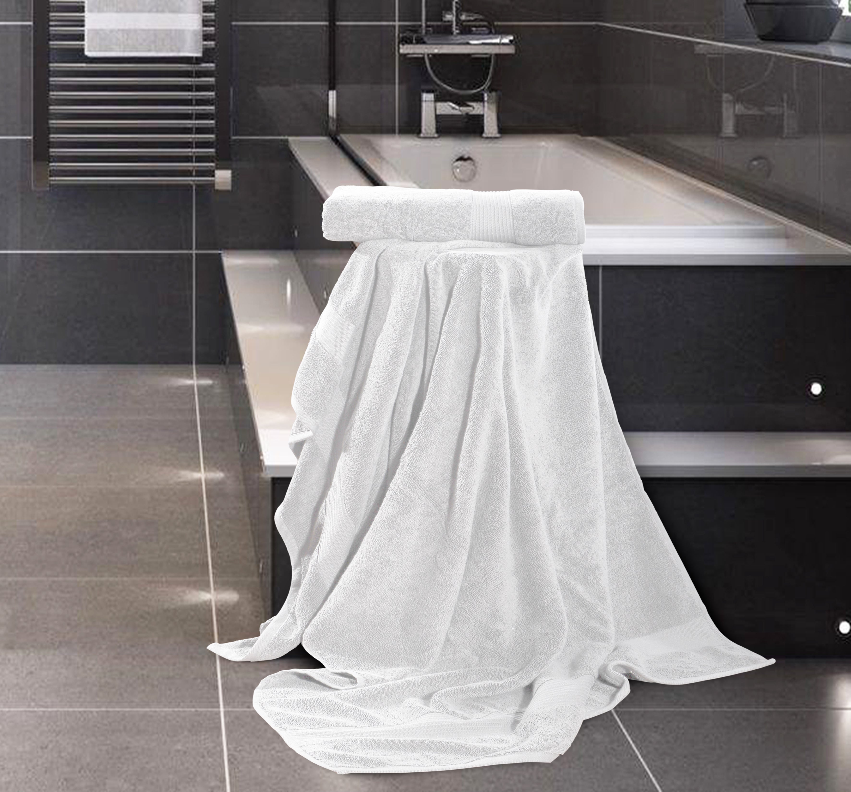 Siesta Zen Jumbo Bath Towels (Pack of 2) 600 GSM, 100% Combed Cotton, Extra Large 90x180cm, Ultra-Absorbent, Soft Hotel Quality with Jacquard Border