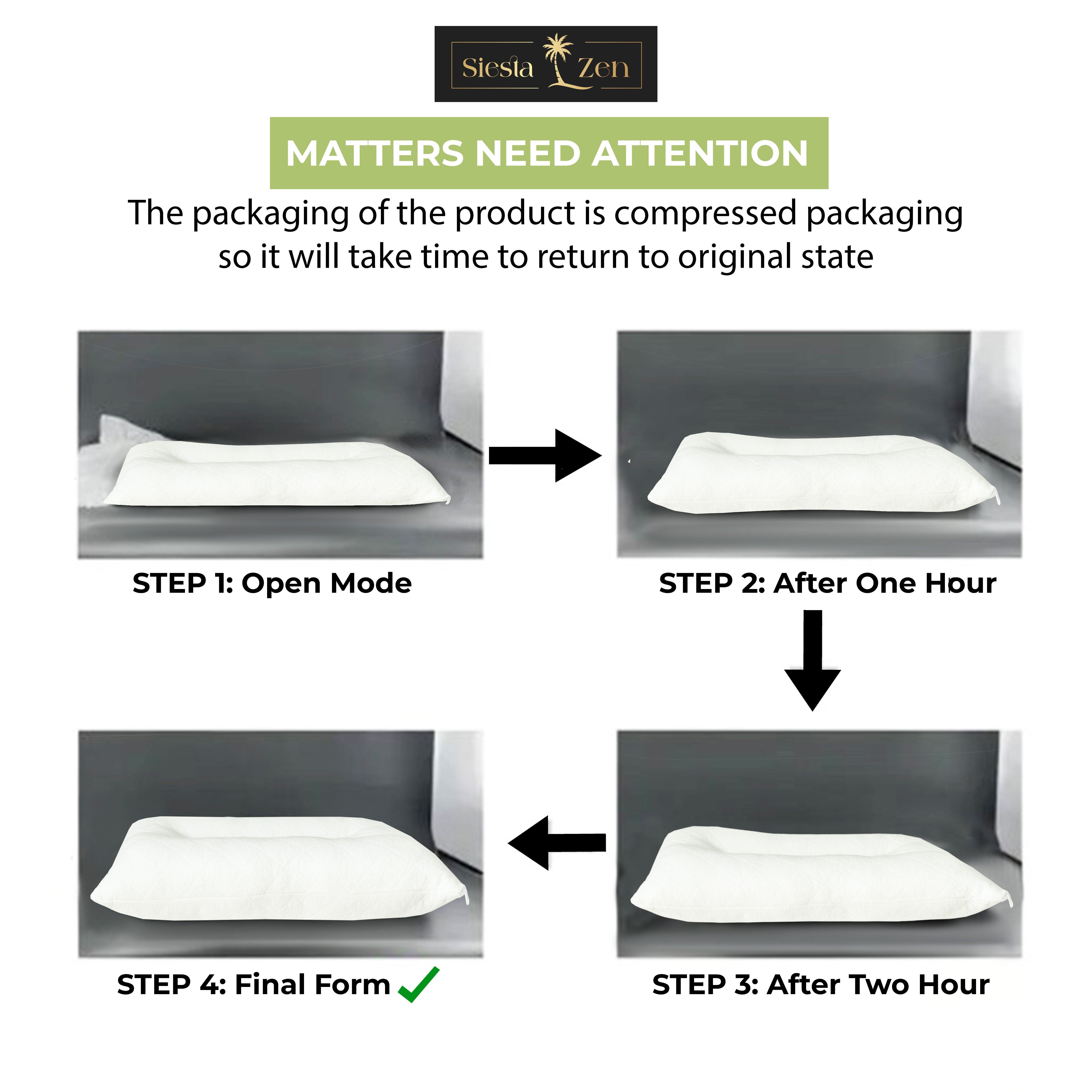 Ultimate Sleep Bamboo Filled Pillow (Pack of 2)  Standard Size Ergonomic Bed Pillows with Zipper, Virgin Hollowfiber Fill, Hypoallergenic, Breathable Cervical Neck Support for Side Sleepers